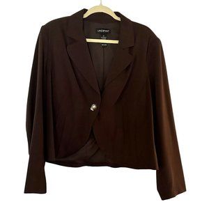 Lane Bryant Womens Jacket Chocolate Brown Single Button Size 20